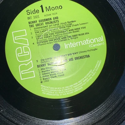 Benny Goodman And The Great Vocalists - Vintage Vinyl 1969 RCA International  - Image 1 of 4