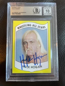 Tarjeta de radiocontrol de novato Hulk Hogan 1982 reimpresión lucha libre All-Stars BGS 10 automática - Imagen 1 de 2