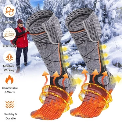 ESUKCESO Electric Heated Socks Rechargeable Battery Portable Men Women Winter No battery