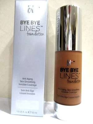 IT ~ Bye Bye Lines Foundation  - Anti Aging Skin Smoothing - # DEEP - 1 Oz. - Image 1 of 3