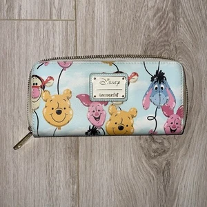 Loungefly Disney Winnie Puuh und Freunde Reißverschluss Geldbörse blau klassische Tasche Beuteltasche - Bild 1 von 10