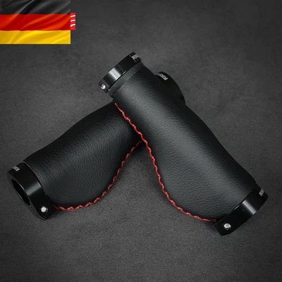 ThinkRider Fahrradgriffe Kunstleder Rutschfest MTB City Lenkergriffe mit Lock - Bild 1 von 4