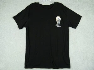 RGSTR Mens Medium Black Eternal Waves Skeleton Coffin Graphic T-Shirt - Picture 1 of 6