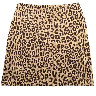 Falda Jones New York Signature para mujer 8 marrón leopardo pana lápiz elástica Foto 1 de 4