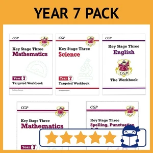 Year 7 English Maths Science Complete Workbook Pack Ages 11-12 CGP with Answers - Picture 1 of 12