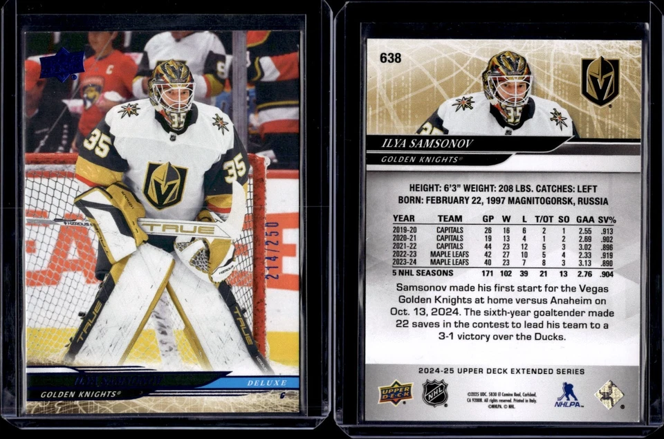 2024-25 Upper Deck Extended Deluxe #638 Ilya Samsonov /250 - Image 1 of 1