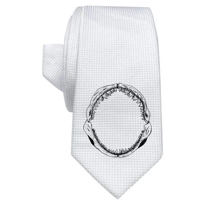 'Shark Jaws' White Tie / Necktie with Gift Box (AT00000903) - Image 1 of 4