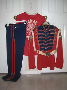 Vintage Fruhauf LAMAR HIGH SCHOOL Houston MARCHING BAND UNIFORME REDSKINS USATO - Foto 1 di 12