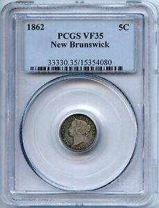 1862 New Brunswick Five Cents - PCGS VF35