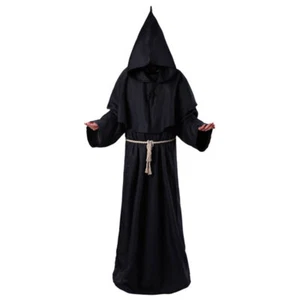 Halloween Herren Mönch Robe Umhang Capes Bruder/Mittelalterliche Priester Kostüm - Bild 1 von 20