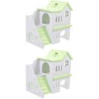  2 Pieces Decorative Chinchilla Hideout Small Hamster Toy Wear- Bed Accessories