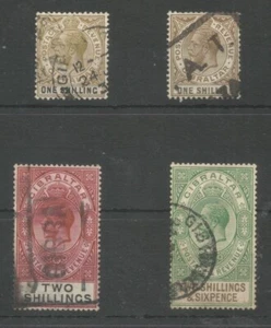 GIBRALTAR SG102-4 GV 1925-32 to 2/6d + shade of 1/- used cat £129 - Picture 1 of 1