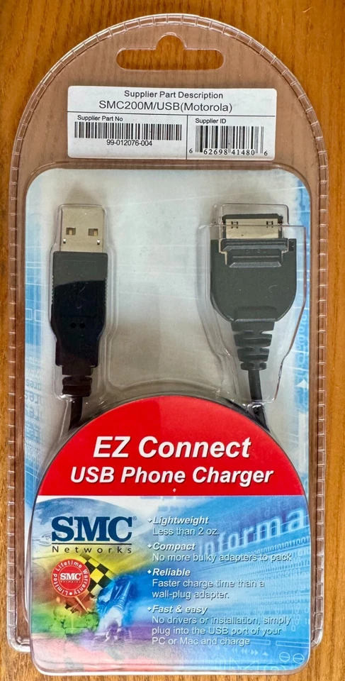 Новый в коробке SMC EZ подключить USB телефон зарядное устройство Motorola Nokia - 90-х и 00-х винтажный мобильный - Изображение 1 из 4