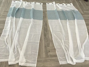 2 window curtain panels 53" by 80" length Beach Semi Sheer      1 Rod Window Set - Picture 1 of 6