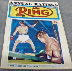 THE RING FEB 1951 RAY ROBINSON COVER BOXING MAGAZINE RARE COOL JAKE LAMOTTA - Picture 1 of 6