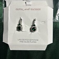 Olivia and Jackson Earring  LAB Created Gemstone Fine Silver Plated One Pc.