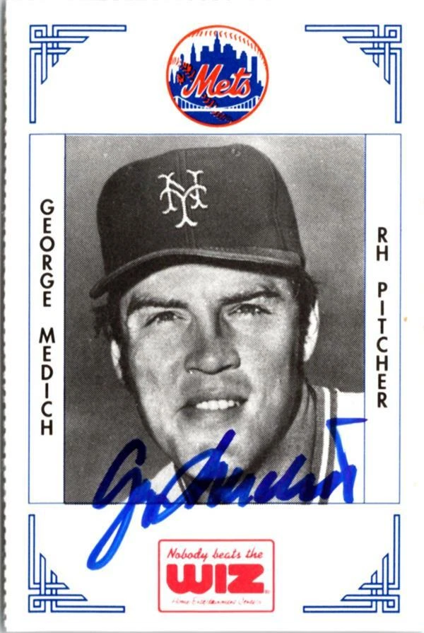 George Medich autographed baseball card (New York Mets, Doc) 1991 Wiz Mini #264 - Image 1 of 1