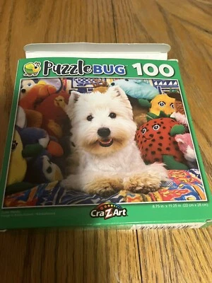 FACTORY SEALED Puzzle Bug 100pcs Jigsaw Puzzle Cute Puppy Dog 8"x11" inch - Image 1 of 4