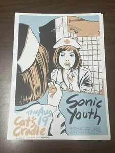 NICE! MUSIC CONCERT ADVERT SONIC YOUTH CAT'S CRADLE USA FINE ART PRINT POSTER - Picture 1 of 3
