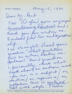 Maria von Schrader Jarrell - signierter handgeschriebener Brief (Kunstmäzen) - Bild 1 von 2