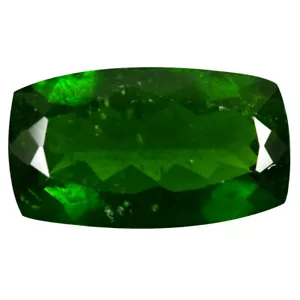 6.39 ct Cushion Cut (16 x 9 mm) (Un-Heated) Green Chrome Diopside Gemstone - Picture 1 of 2