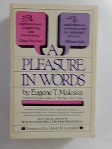 A Pleasure In Words Eugene T Maleska  Look At The origins And Meanings PB Book - Picture 1 of 2