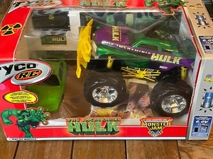 Rare 2002 Tyco R/C Monster Jam Remote Control The Incredible Hulk Truck + Box - Picture 1 of 8