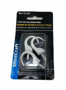 NEW Mint Craft PACK 3 WHITE 1 1/4" SAFETY SNAP HOOKS HANGERS - Picture 1 of 2