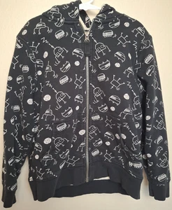 Hanna Andersson Print Faux Shearling Lined Hoodie Jacket Sz 120 6/7 - Picture 1 of 9