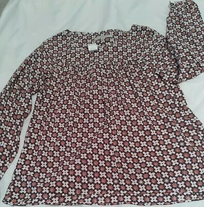 Loft Women's XS Extra Small Button Long Sleeve Top Blouse Shirt Flower Pattern - Picture 1 of 9