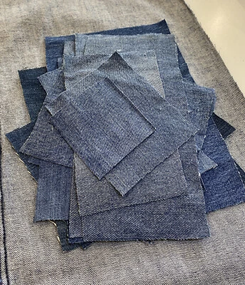 Denim patches X20 Different Sizes From Levis Vintage Denim - Image 1 of 4