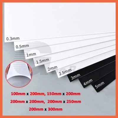 ABS Plastic Sheet Board DIY Model Craft 100x200 200x250 200x300mm 0.3-5mm Thick - Image 1 of 4