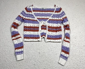 Hollister Crochet Tie Front Cardigan Top Women’s Small Y2K Preppy - Picture 1 of 4