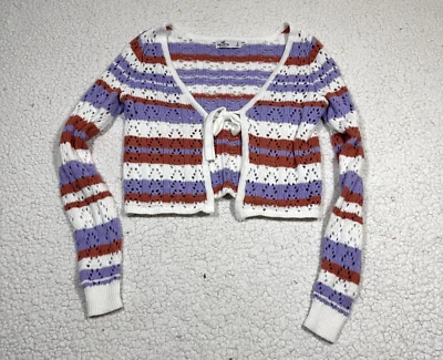 Hollister Crochet Tie Front Cardigan Top Women’s Small Y2K Preppy - Image 1 of 4
