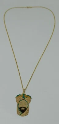 COLLANA IN ARGENTO 925 MAGLIA ROLO 60 CM TESTA DI MORO UOMO SMALTO (DMC0007) - Immagine 1 di 4