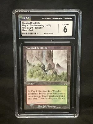 Wooded Foothills Foil Onslaught LP EX/NM CGC (8010) Grade 6 Magic MTG - Image 1 of 3