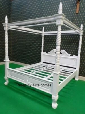 BESPOKE 5'  King size Queen Anne Style four poster st james mahogany french bed  - Image 1 of 4
