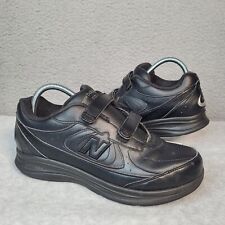 New Balance 577 Shoes Mens 8 4E  Black Leather Hook Loop Walking Dad Sneakers