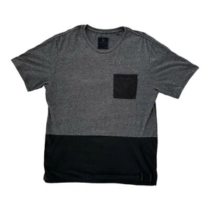 On The Byas Mens Black Gray Extra Large Short Sleeve Pocket T Shirt Black Pocket - Picture 1 of 19