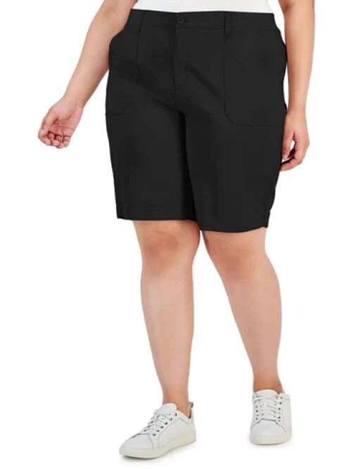 Karen Scott women's woven elastic casual shorts , Black , Size 6 - Image 1 of 1