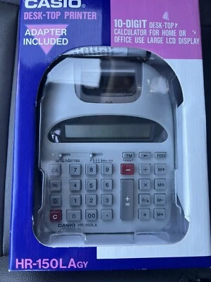 CASIO MINI DESKTOP PRINTING CALCULATOR HR-150LAgy (READ Description) - Image 1 of 4
