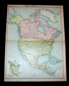 THE TIMES ATLAS 1921  - NORTH AMERICA - POLITICAL Map Plate 80 - Picture 1 of 1