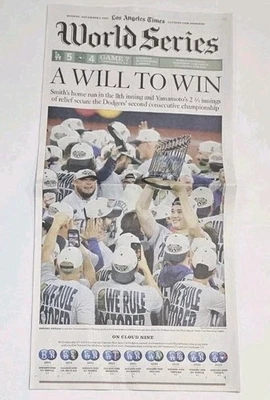 Periódico LA Dodgers Serie Mundial 2025 CAMPEONES Los Angeles Times 3/11/25 Foto 1 de 3
