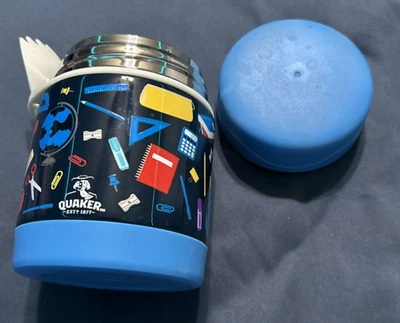 Contenedor de lonchera térmica Quaker con tenedor 12 oz comida escuela frío caliente niños NUEVO Foto 1 de 4