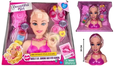 LIFESTYLE DOLLS Beautiful Girl Styling Head Doll 16cm with Hair Accessories – Kids Hair Play Toy