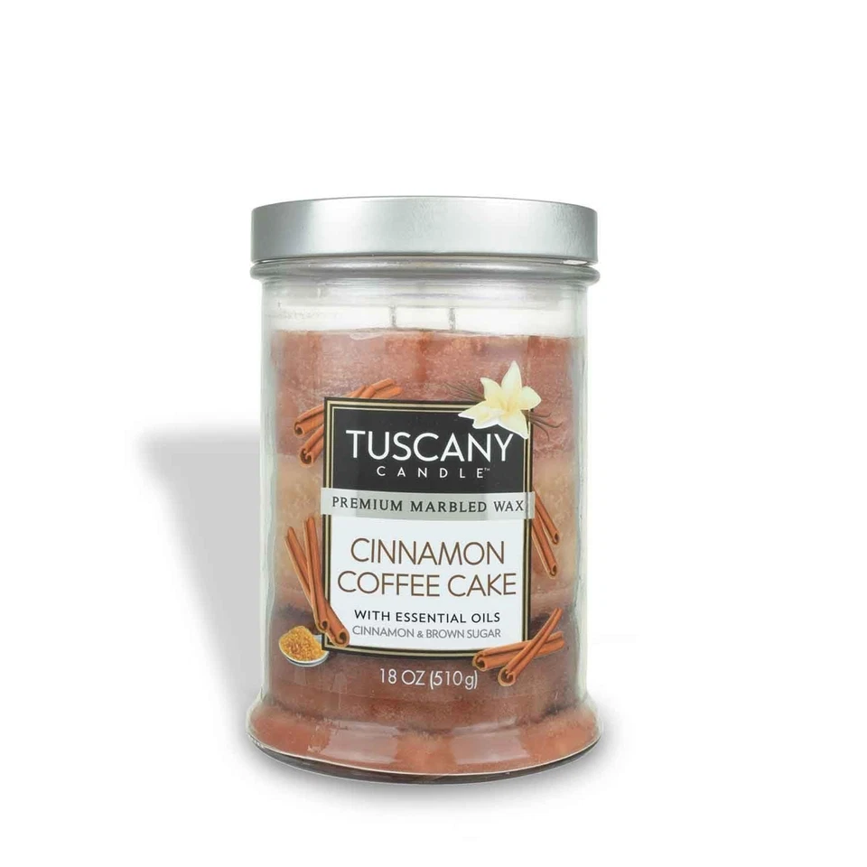 Tuscany Candle Cinnamon Coffee Cake 18oz Triple Pour Smells