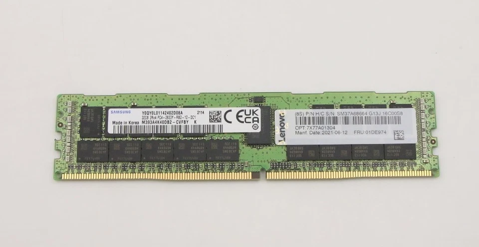 SAMSUNG M393A4K40DB2-CVF 32GB PC4-23400 2933 RDIMM 2RX4 MEMORY - Image 1 of 1