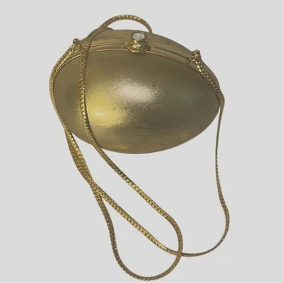 Bolso de Noche Vintage Inge Christopher Dorado Cáscara Dura en Forma de Huevo Cartera, Bolso de Mano Foto 1 de 4
