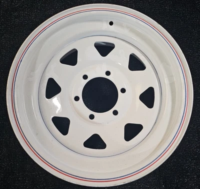 (CANTIDAD 1) Radios blancos Cragar 310 con llanta de rueda de rayas rojas y azules 16x8 6x139,7 0 mm Foto 1 de 4