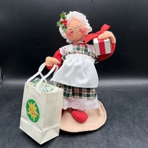 Vintage 1995 Annalee Weihnachten Shopper Frau Claus mit Einkaufstasche/Geschenke 7" - Bild 1 von 8